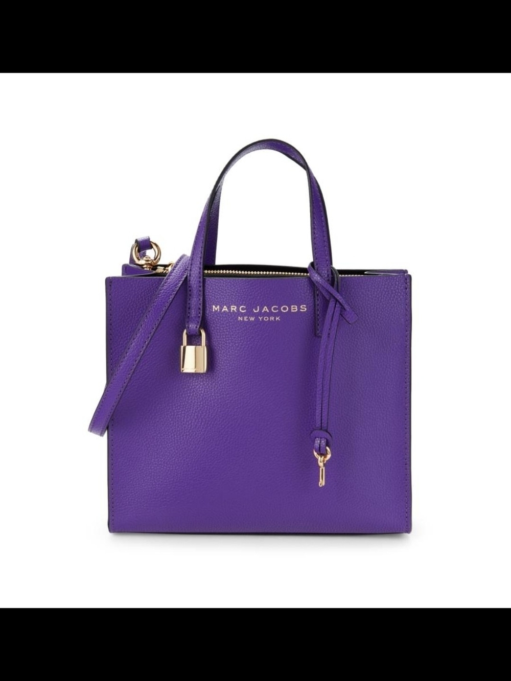 Marc Jacobs Purple Pebbled Leather Satchel with Gold Hardware
